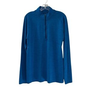 Lululemon Heathered Blue Metal Vent Tech Long Sleeve Half Zip Pullover S…